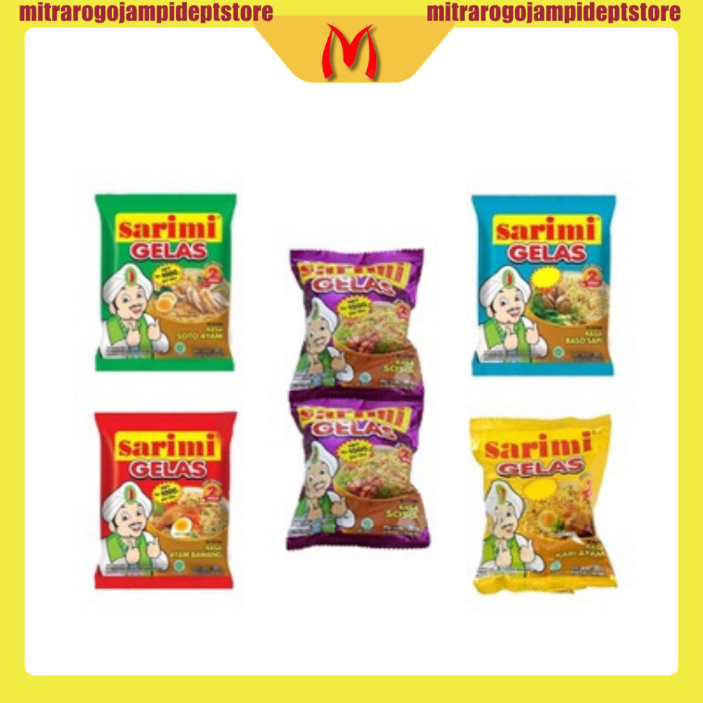 

Sarimi Gelas Renteng 30gr x 10 Pcs | Kari Ayam | soto | Ayam Bawang | Baso