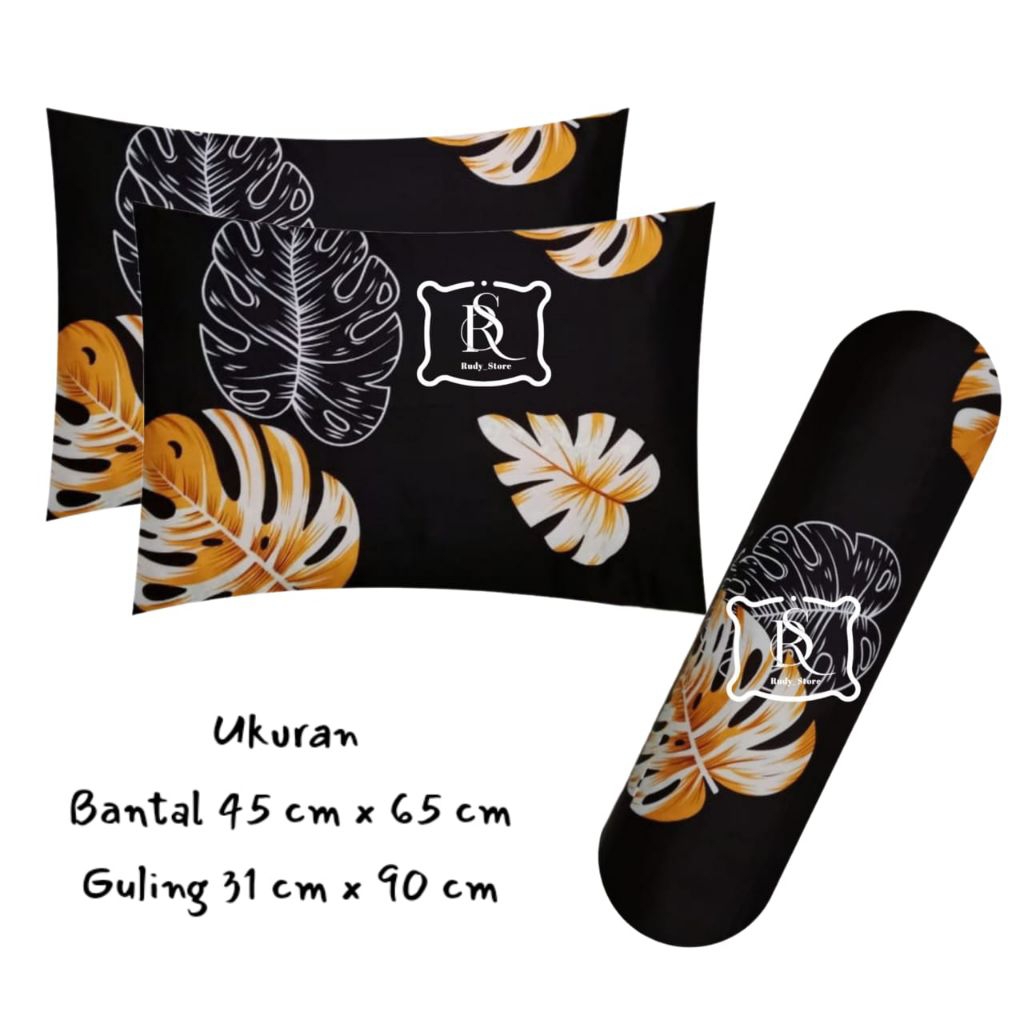 sarung bantal guling tidur set isi 2 sarban 1 sargul kapuk tanpa resleting bahan adem