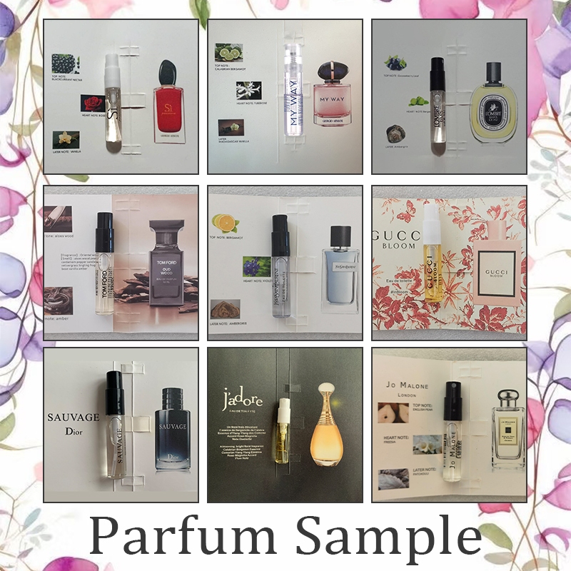 Parfum Sample 2ML/MY WAY/COCO/WHITE SUEDE/AQVA POUR HOMME/POUR HOMME/MON PARIS/BAL D'AFRIQUE/ BLOOM/