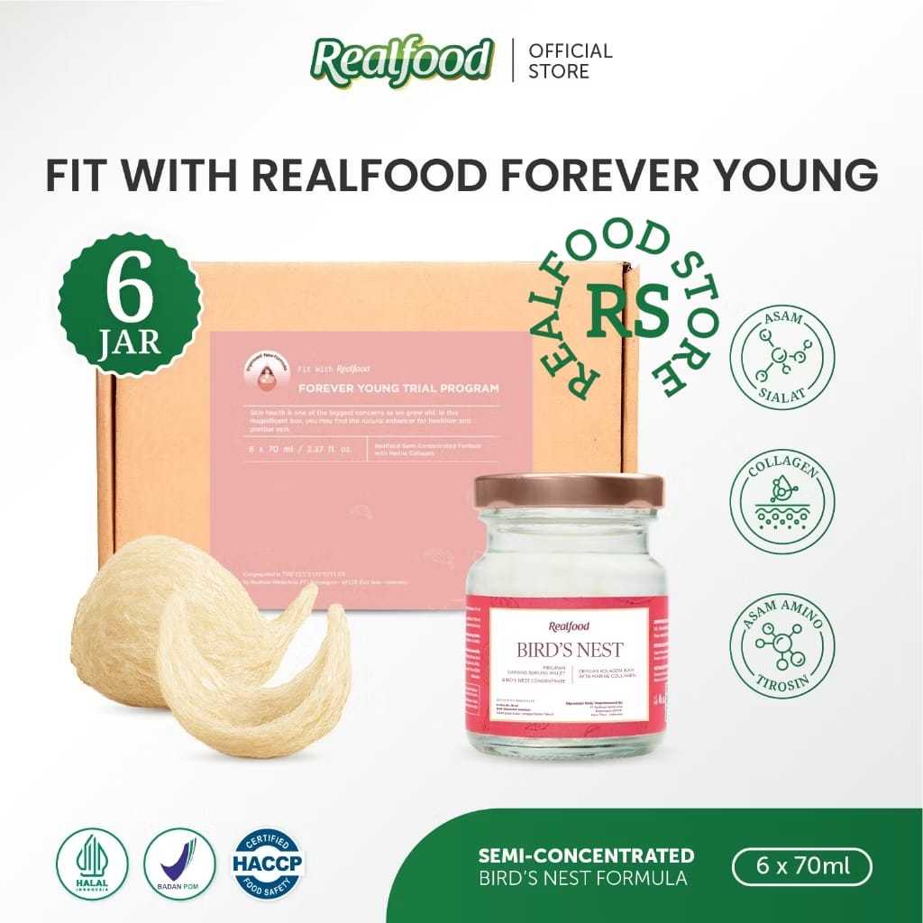 

Realfood Forever Young Trial 6 Jar Semi Concentrated | Minuman Sarang Burung Walet Siap Konsumsi