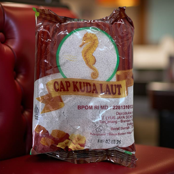 

Kuda Laut | TKH Tepung Ketan Hitam | 250 Gram Kemasan