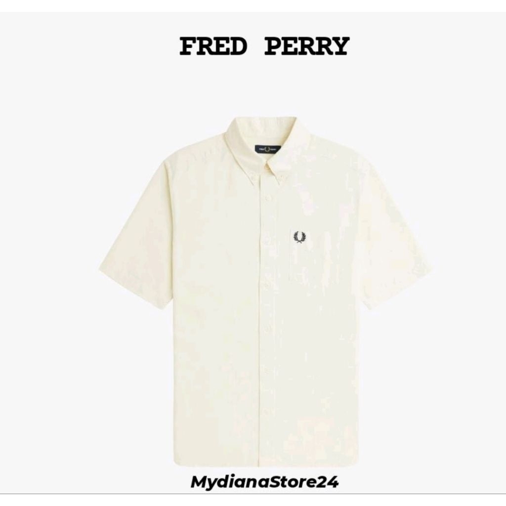 FRED PERRY - FRED PERRY OXFORD SHIRT - ECRU