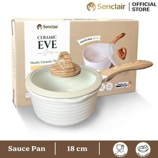 Senclair Eve Ceramic Panci Anti Lengket Saucepan 18 Cm Panci Ceramic Cookware Peralatan Masak Anti L