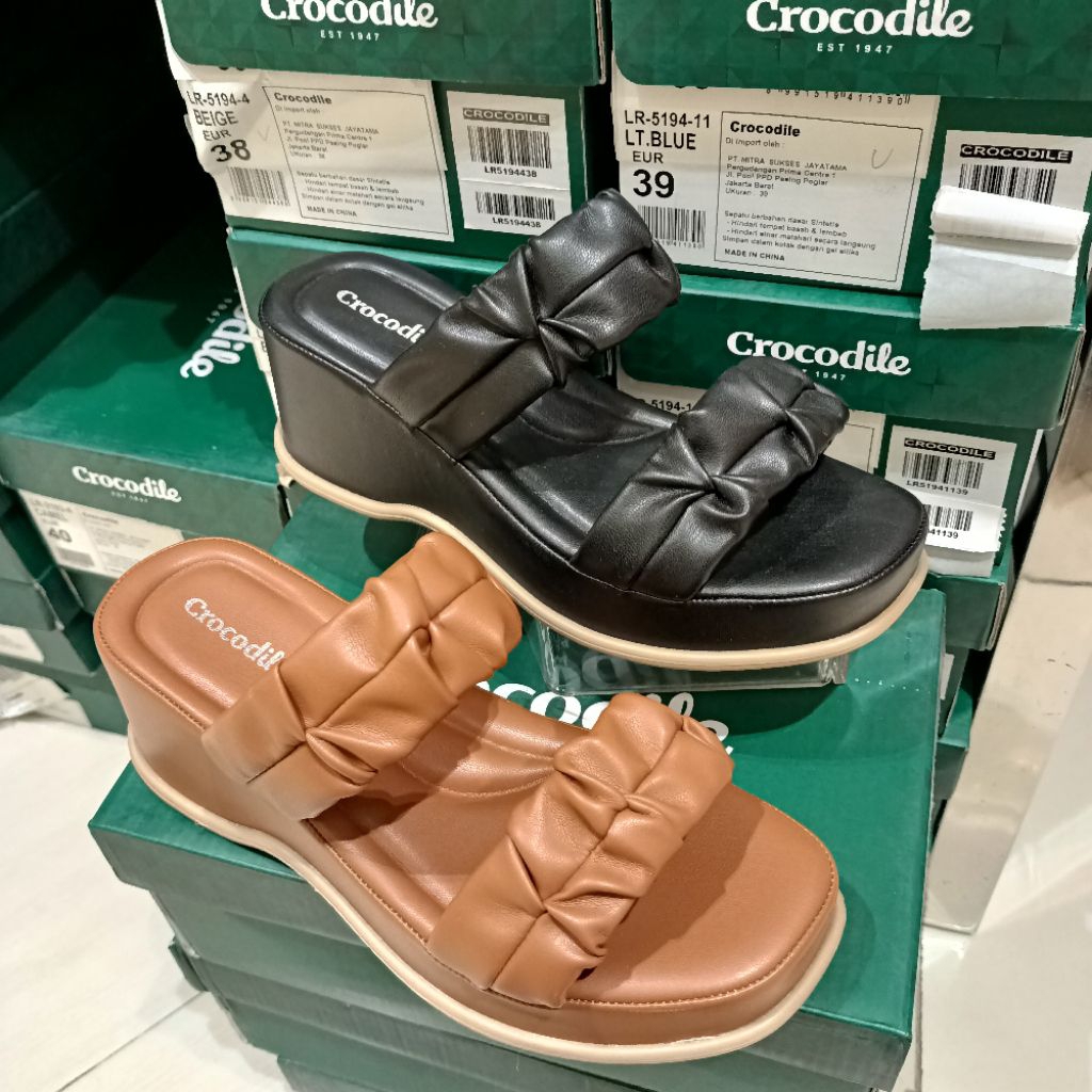 sandal wanita wedges 7cm CROCODILE original matahari