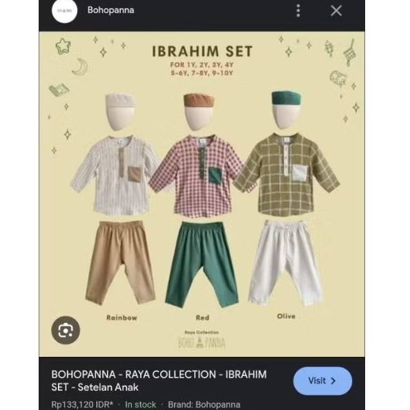 preloved ibrahim set bohopanna