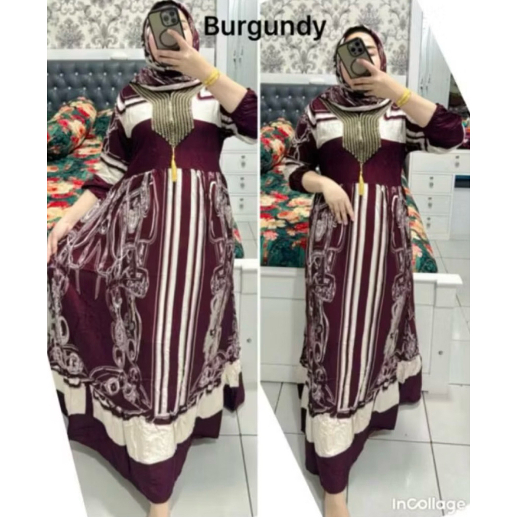 GAMIS SET HIJAB ABSTRAK RENDA