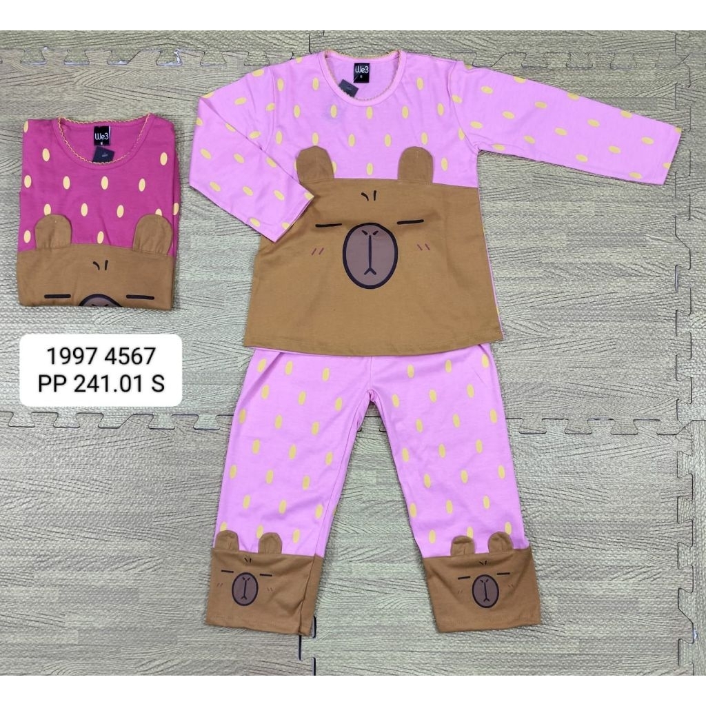 WE3 Setelan Baju Tidur Piyama anak perempuan