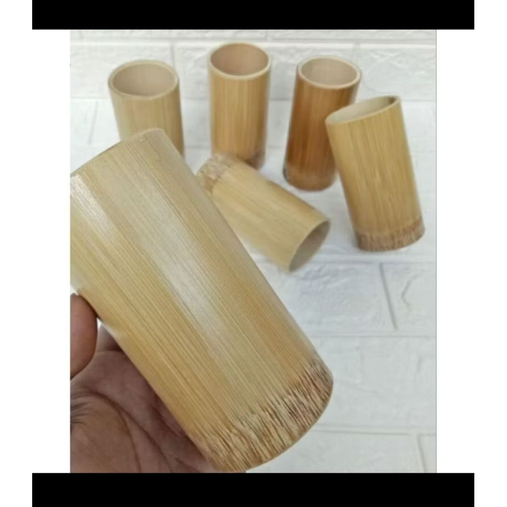 Kerajinan gelas dari bahan bambu /kerajinan gelas dari bambu per 1pcs