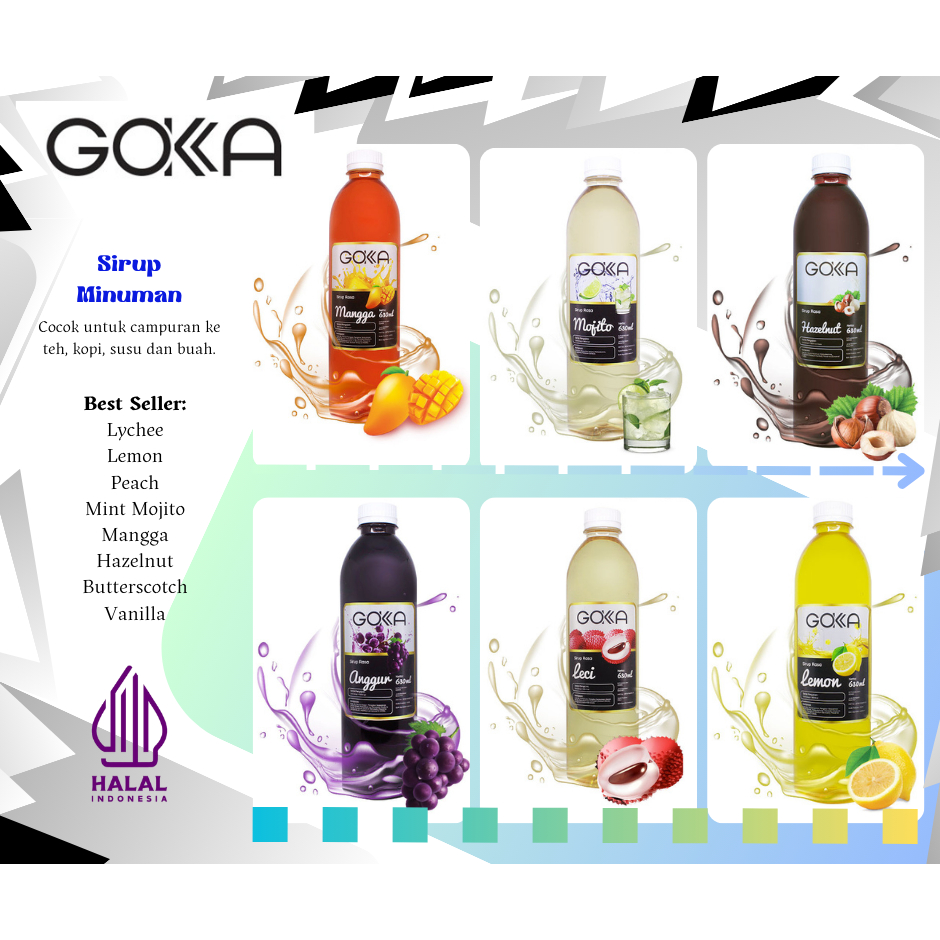 

GOKKA Sirup Minuman Aneka Rasa 640ml Variant Rasa Syrup Campuran Konsentrat Cocok untuk Kopi Teh dan susu