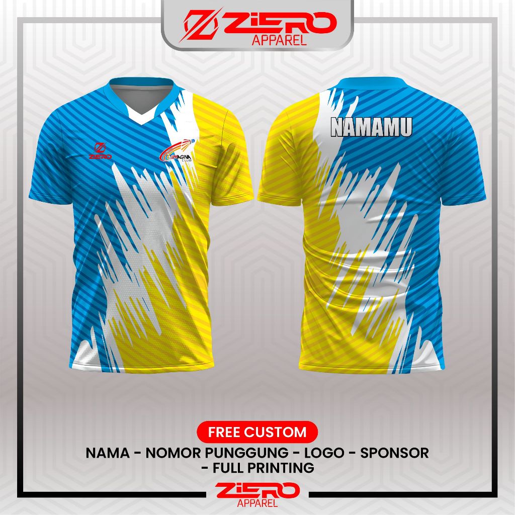 jersey badminton custom nama logo dan sponsor