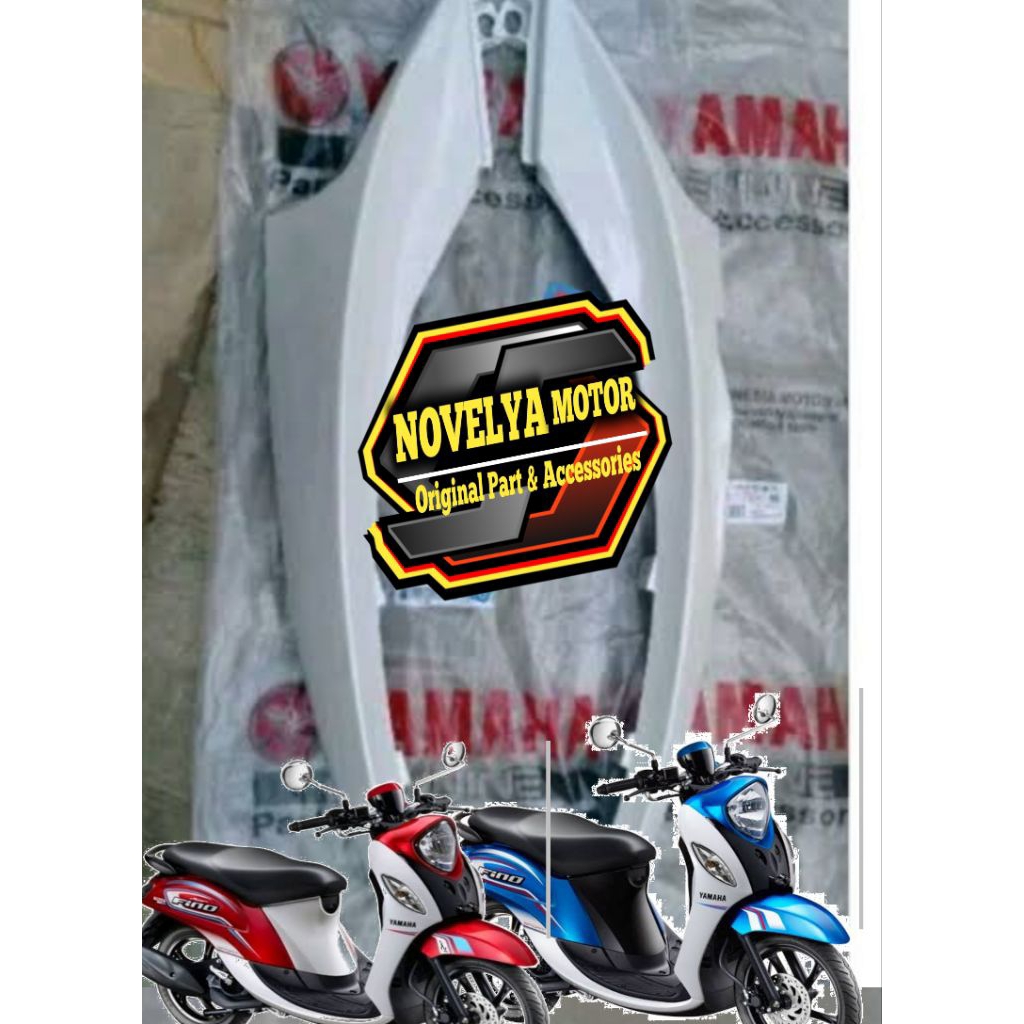 DEK BAWAH PIJAKAN COVER UNDER FINO 125 PUTIH KANAN KIRI ORI BJ8-F837D-00-P1 BJ8-F8395-00-P1