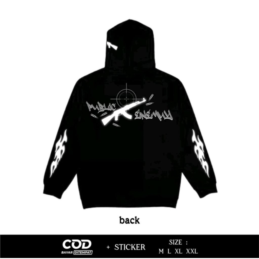 Hoodie Reflektif Menyala Public Enemy Desain Kece By Brezzy