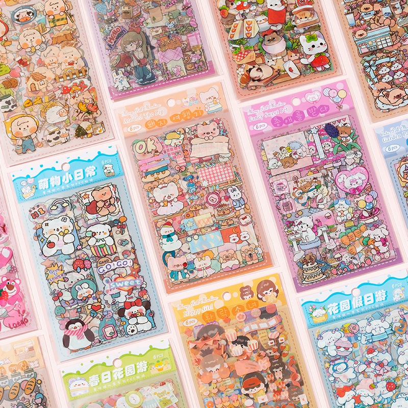 

[JUNE] Pet Tour Random 40 sticker 6 lembar Korean Cute BuJo Bullet Journaling Scrapbooking Buku Harian Dekorasi DIY Sticker Gelas Kawai