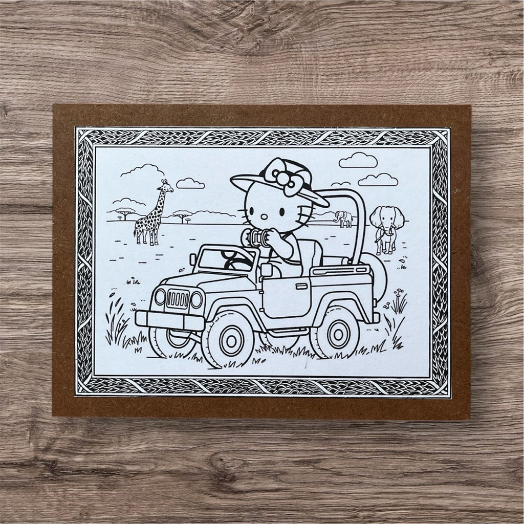 

Media mewarnai anak dari bahan kayu MDF siap dipajang - Karakter Hello Kitty ukuran 15x20 cm