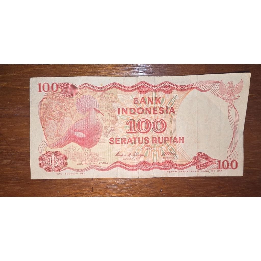 Koleksi Uang ORIGINAL Kertas Rp 100 (seratus rupiah satu lembar) tahun 1984 Bendungan Tangga Asahan 