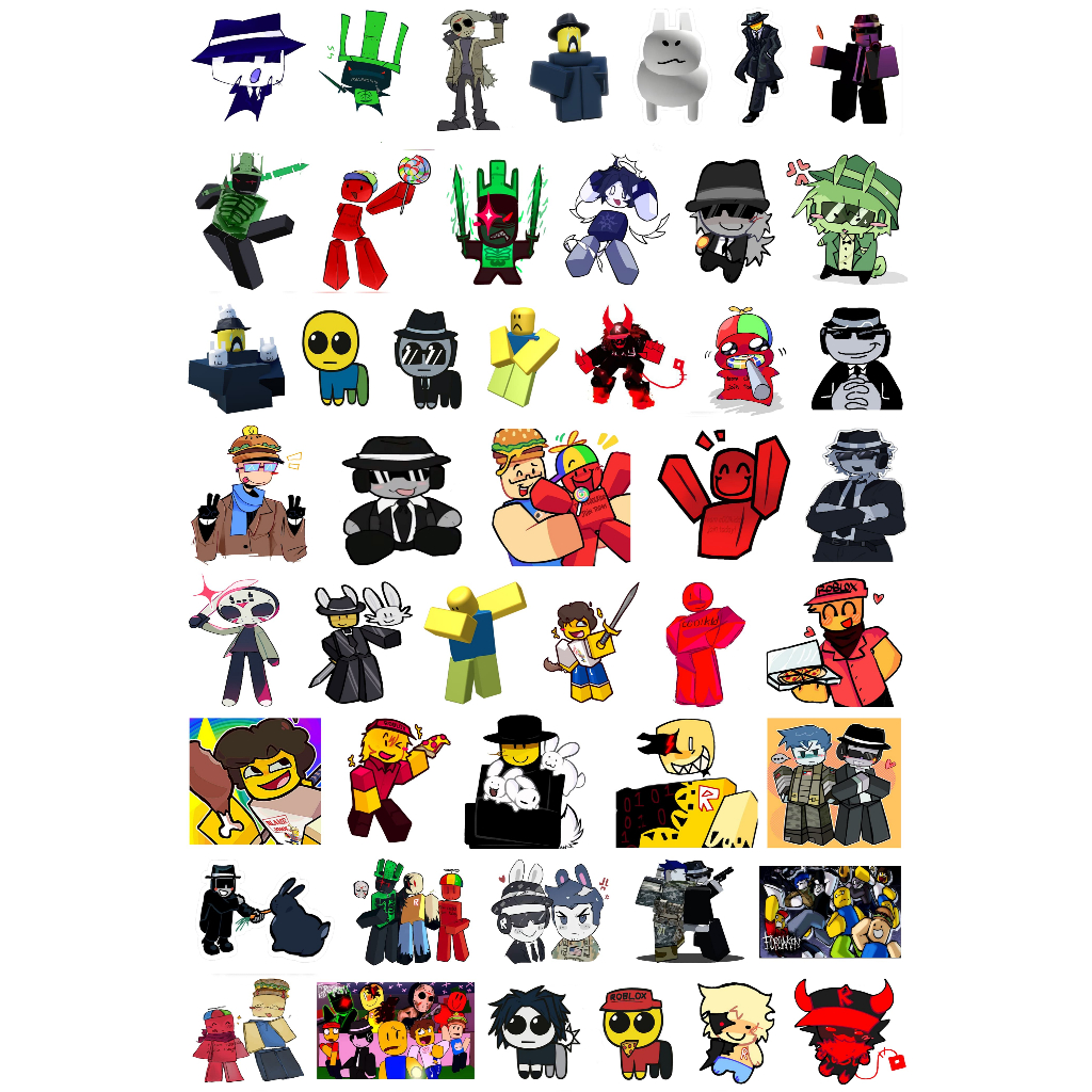 

FORSAKEN ROBLOX STICKER Set Isi 30pcs STIKER TEMPELAN STIKER NOOB ELLIOT CHANCE MAFIOSO COOLKID TIME