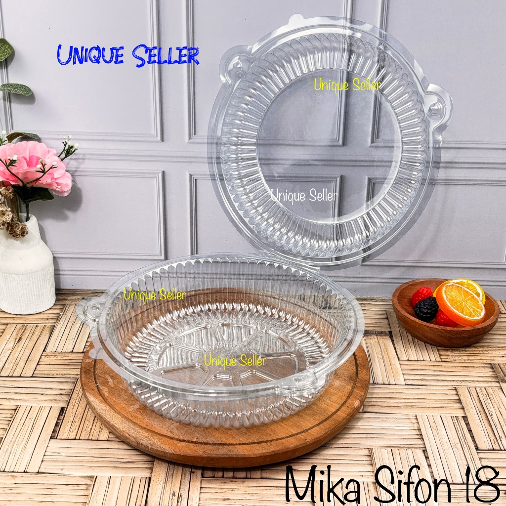 Kaloona.Shop Mika Bolu Bulat Sifon 18 Cm Tinggi 8 Cm Per Pcs / Mika Sf 18 / Mika Bolu Bulat 18 Cm /