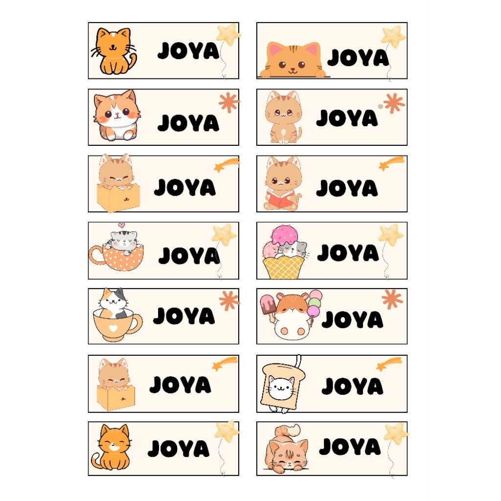 

TERMURAH!! CUTE CAT LABEL STICKER