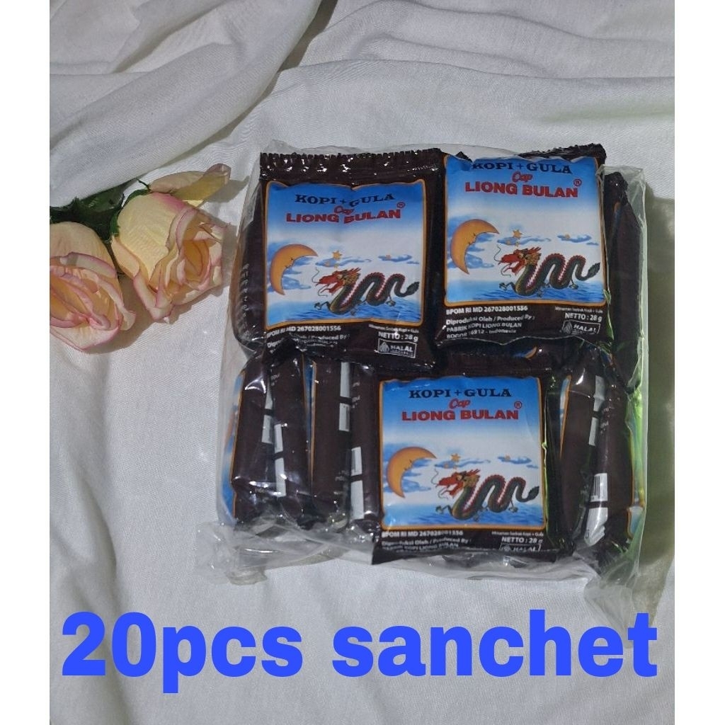 

Kopi Cap Liong Bulan Plus Gula 28gr ( 1pak isi 20pcs sanchet)