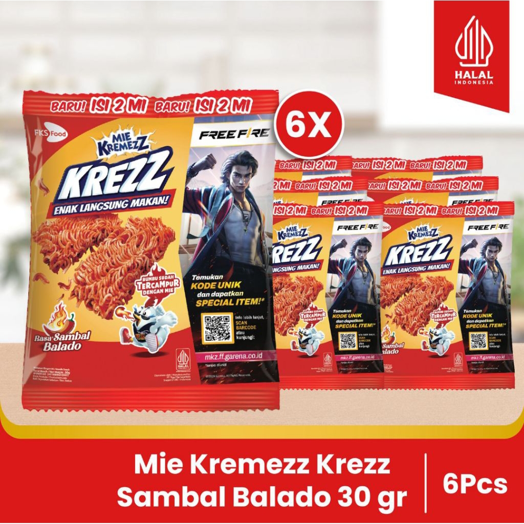 

Paket Bundling - Mie Kremezz Krezz - Sambal Balado - 30gr - 6pcs