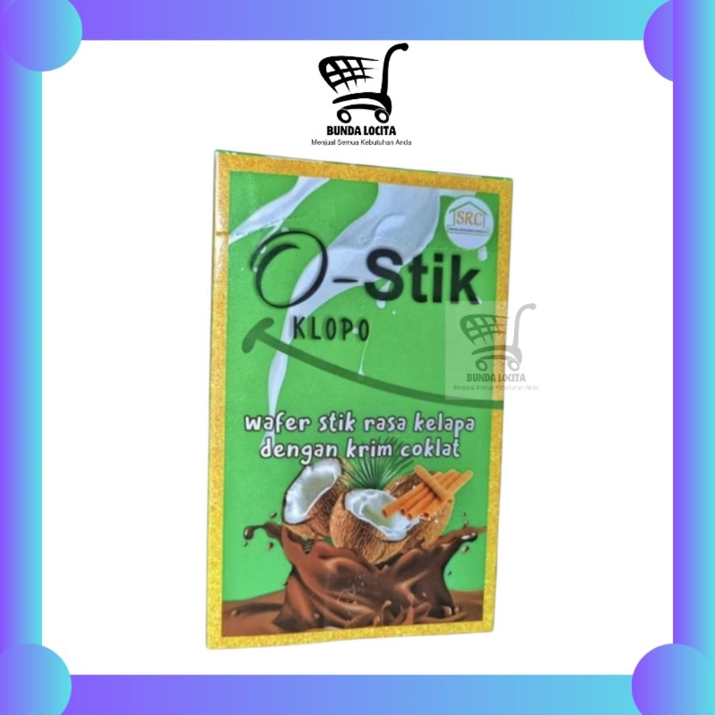 

Ostik Klopo 20 Stik Wafer Roll Rasa Kelapa Krim Coklat
