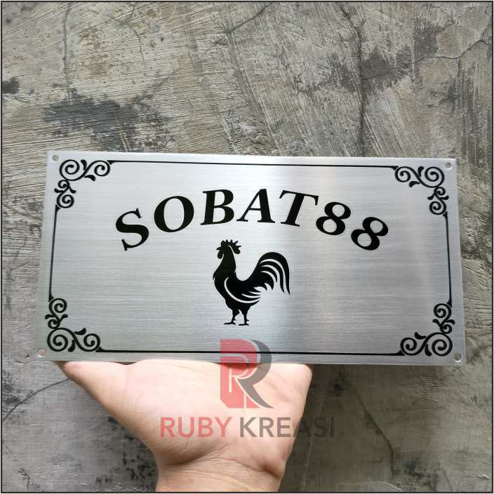 

custom papan nama plat stainless