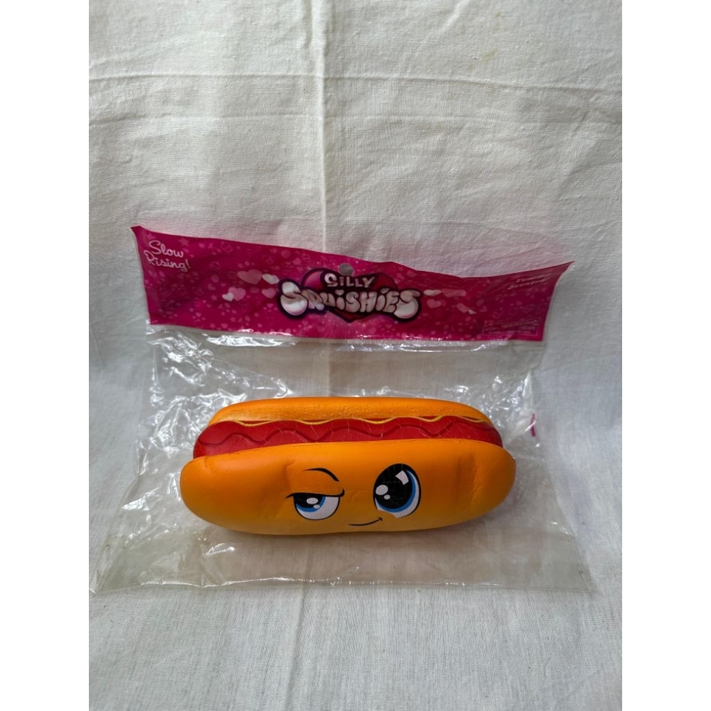 checkout Silly Squishy hotdog squishy