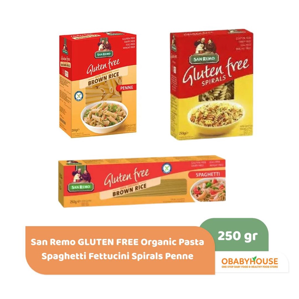 

San Remo GLUTEN FREE Organic Pasta Spaghetti Fettucini Spirals Penne 250 gram