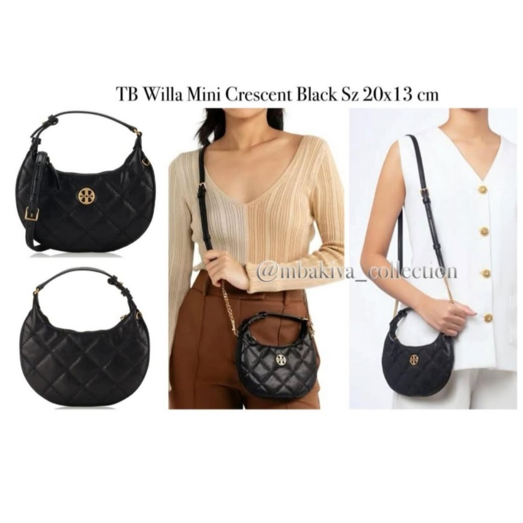 TB Willa Mini Crescent Black
