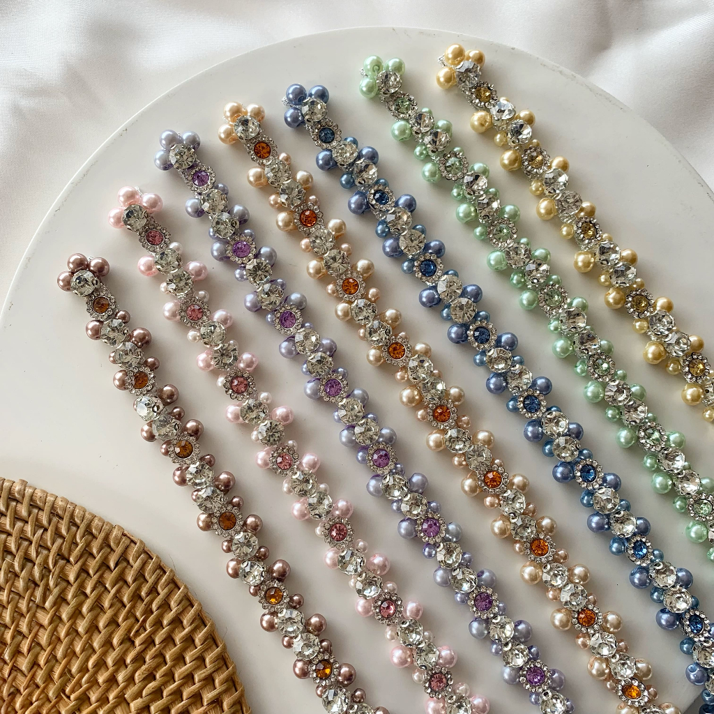 PAYET RANGKAI MUTIARA A17 PREMIUM/RENDA MUTIARA/PINGGANG/LEHER/PASMINA/PERGELANGAN/CUSTOM WARNA