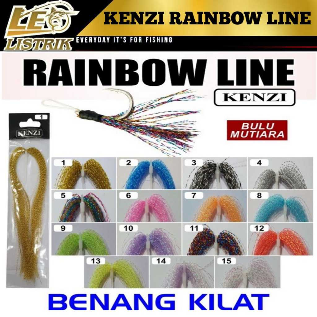 KENZI BENANG MUTIARA / BENANG KILAT / BULU MUTIARA KENZI / RAINBOW LINE