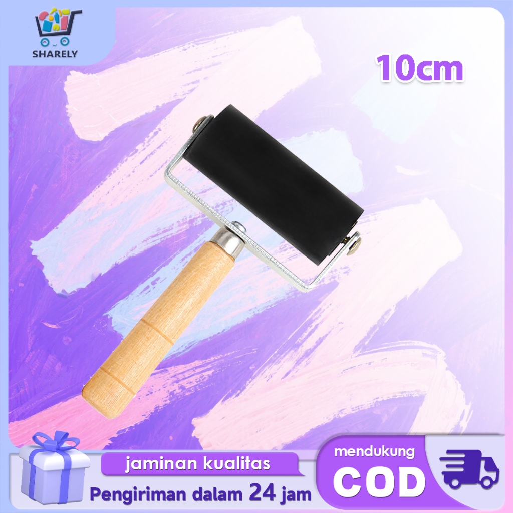 

Roller Karet Grafis Printmaking Ukuran 10cm Rubber Roller Wooden Handle Roll Untuk Printmaking