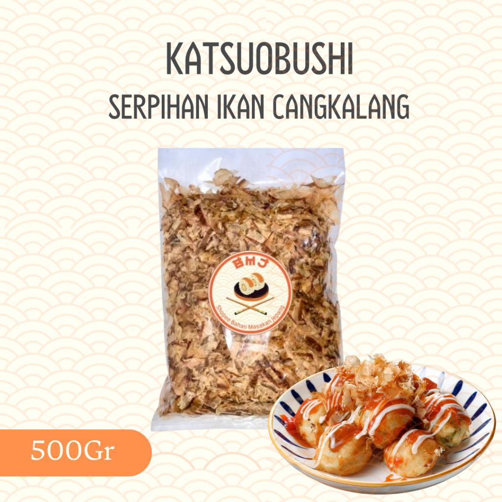 

KATSUOBUSHI Bonito Flakes 500 g Halal │ Taburan Takoyaki Katsuo Bushi Serutan Ikan Cakalang