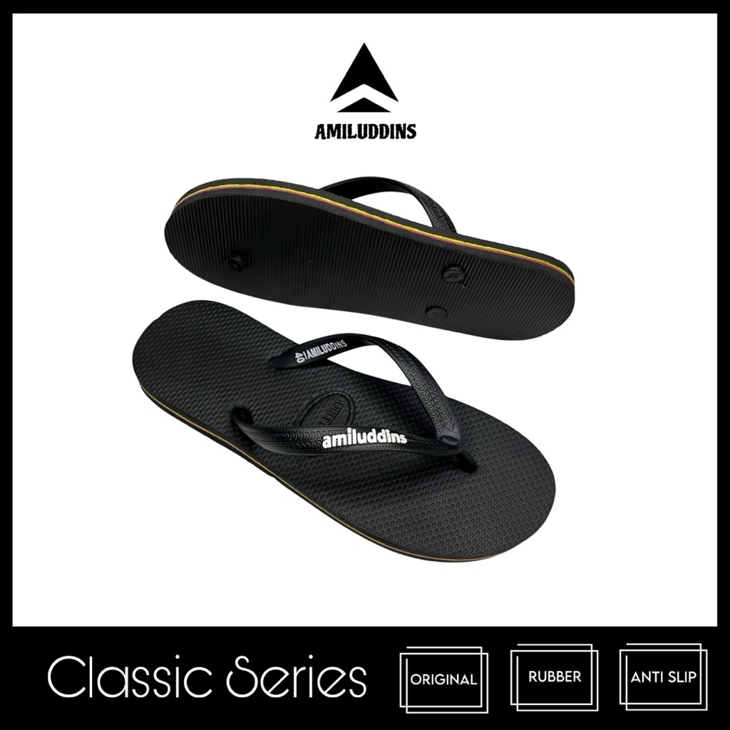 AMILUDDINS Classic 38-43 Sandal Jepit Karet Pria Wanita Casual Emboss bukan fipper bukan swallow hh