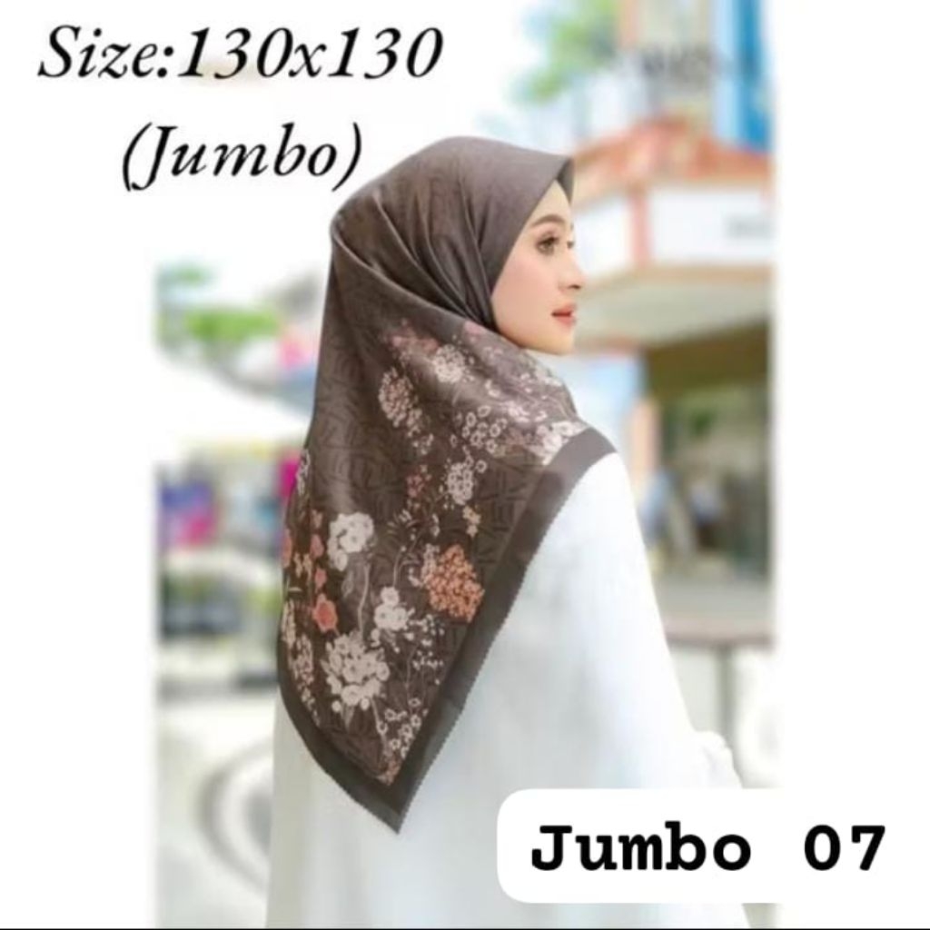 Terlaris hijab segi empat motif premium size jumbo 130x130