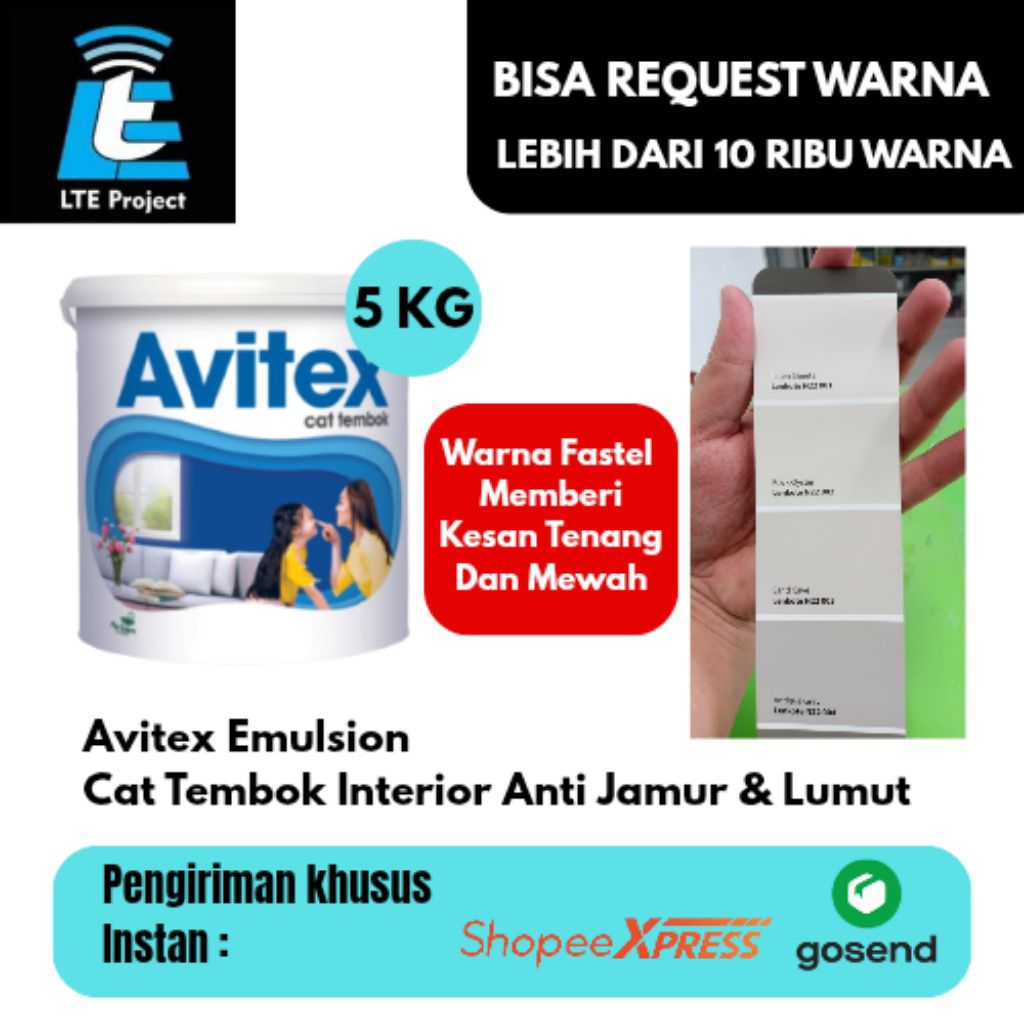 Cat Tembok Avitex Interior - 5 KG, Avitex Cat Tembok - 5 KG