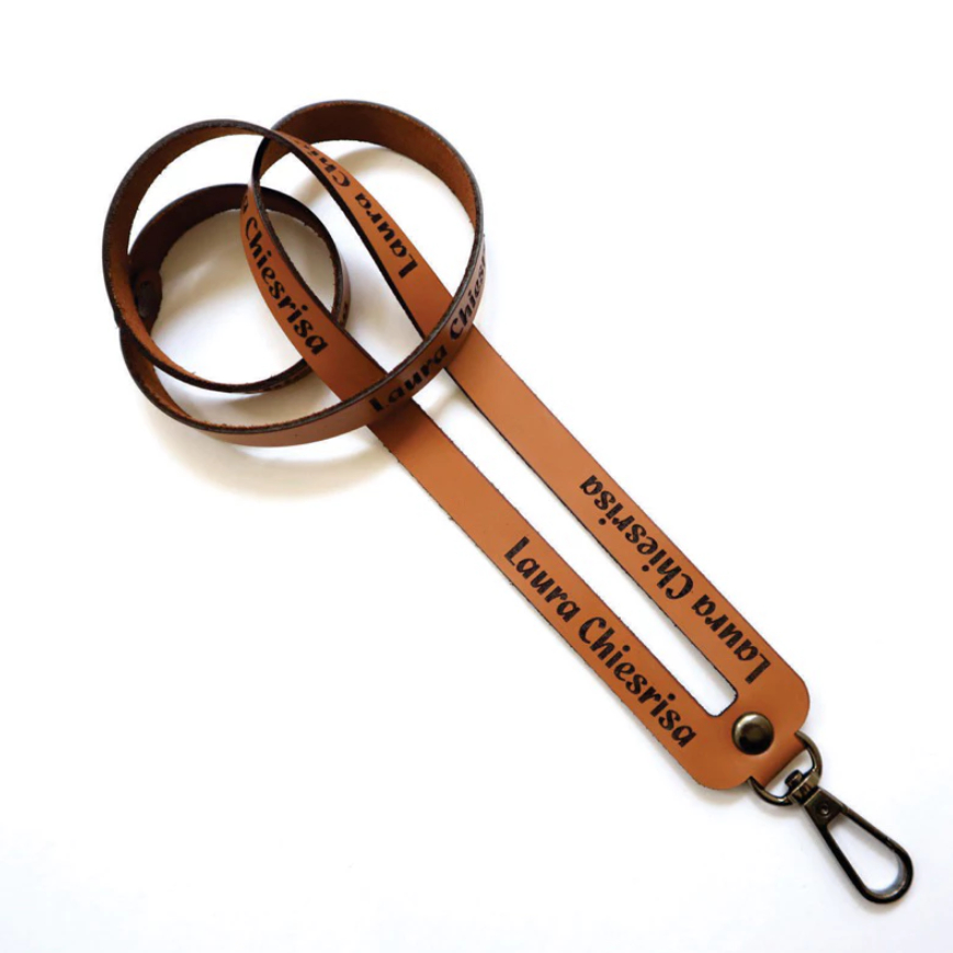 

Lanyard Kulit Asli Custom Kualitas Premium Bebas Ukir Nama gratis