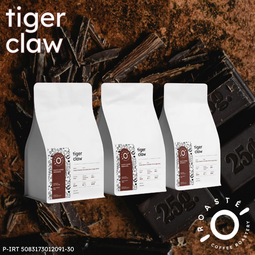 

Tiger Claw 500 gr - Kopi Coffee Arabica House Blend Toraja Robusta
