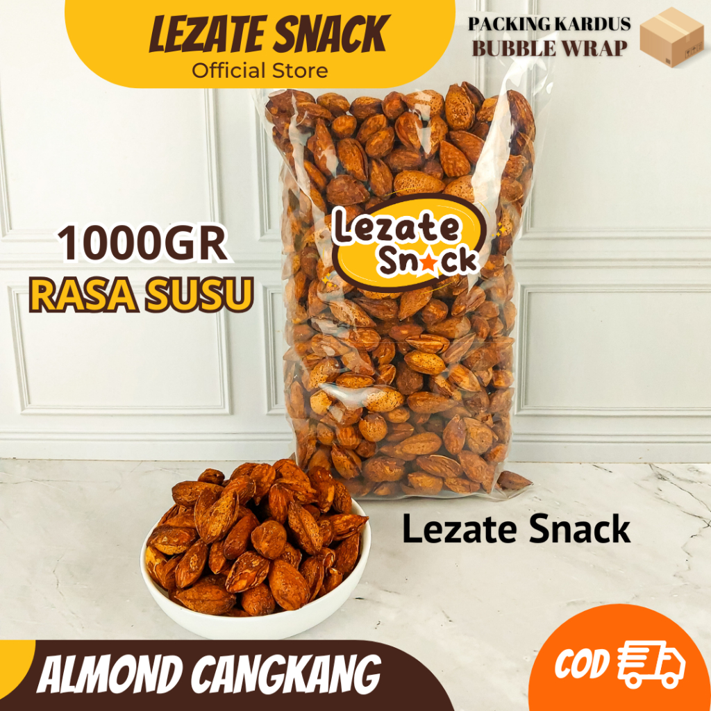 

Kacang Almond Panggang Siap Makan 1KG Rasa Susu / Butter Milk Murah Renyah / Kacang Almon Cangkang Roasted Panggang Oven Utuh Premium SEDAP SNACK