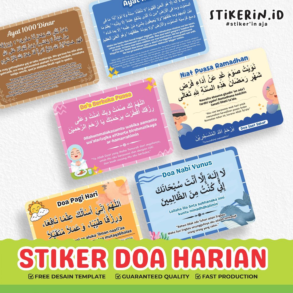 

Stiker Do'a, Sticker Muslim, Stiker Ayat 1000 Dinar, Stiker Aayat Kursi, Vinyl Waterproof