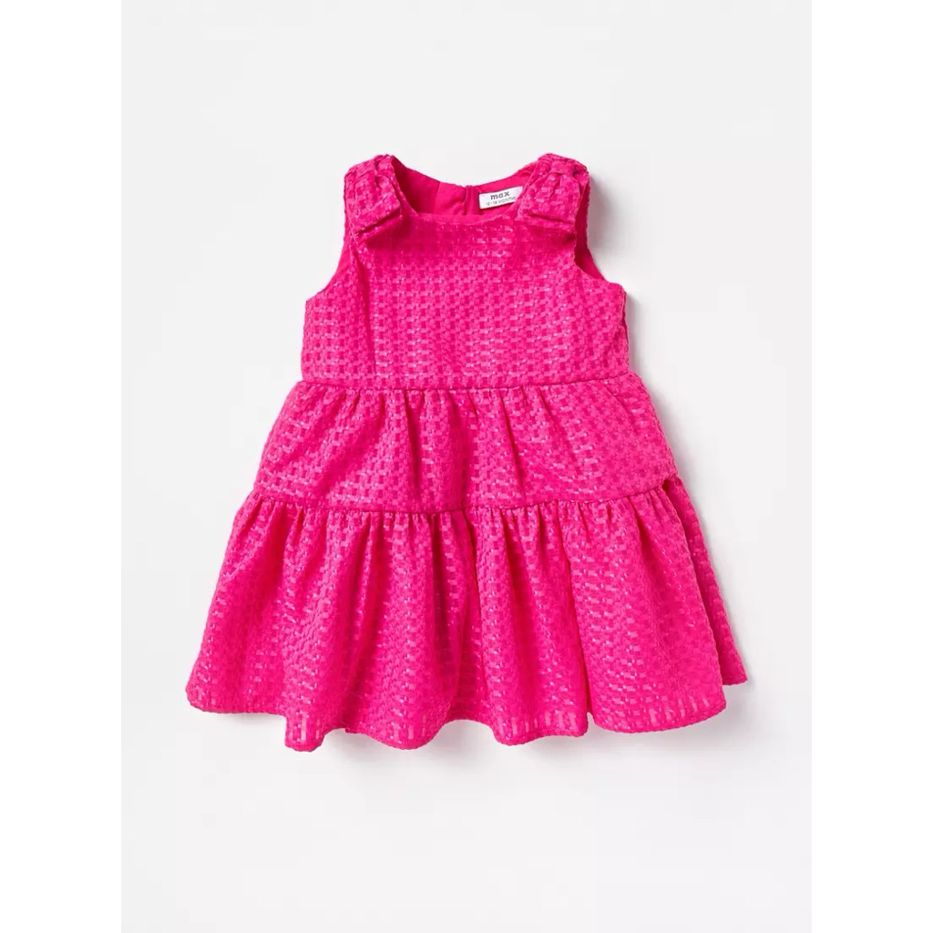 dress anak cantik pink fushia MAX fashion brand Original usia 1-2 tahun