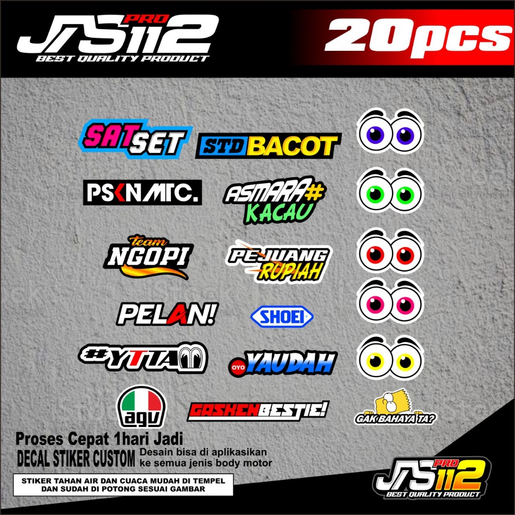

STIKER PACK PAKET 20 PCS KATA - KATA UNIK STIKER KATA -KATA GOKIL STIKER ANTI LUNTUR