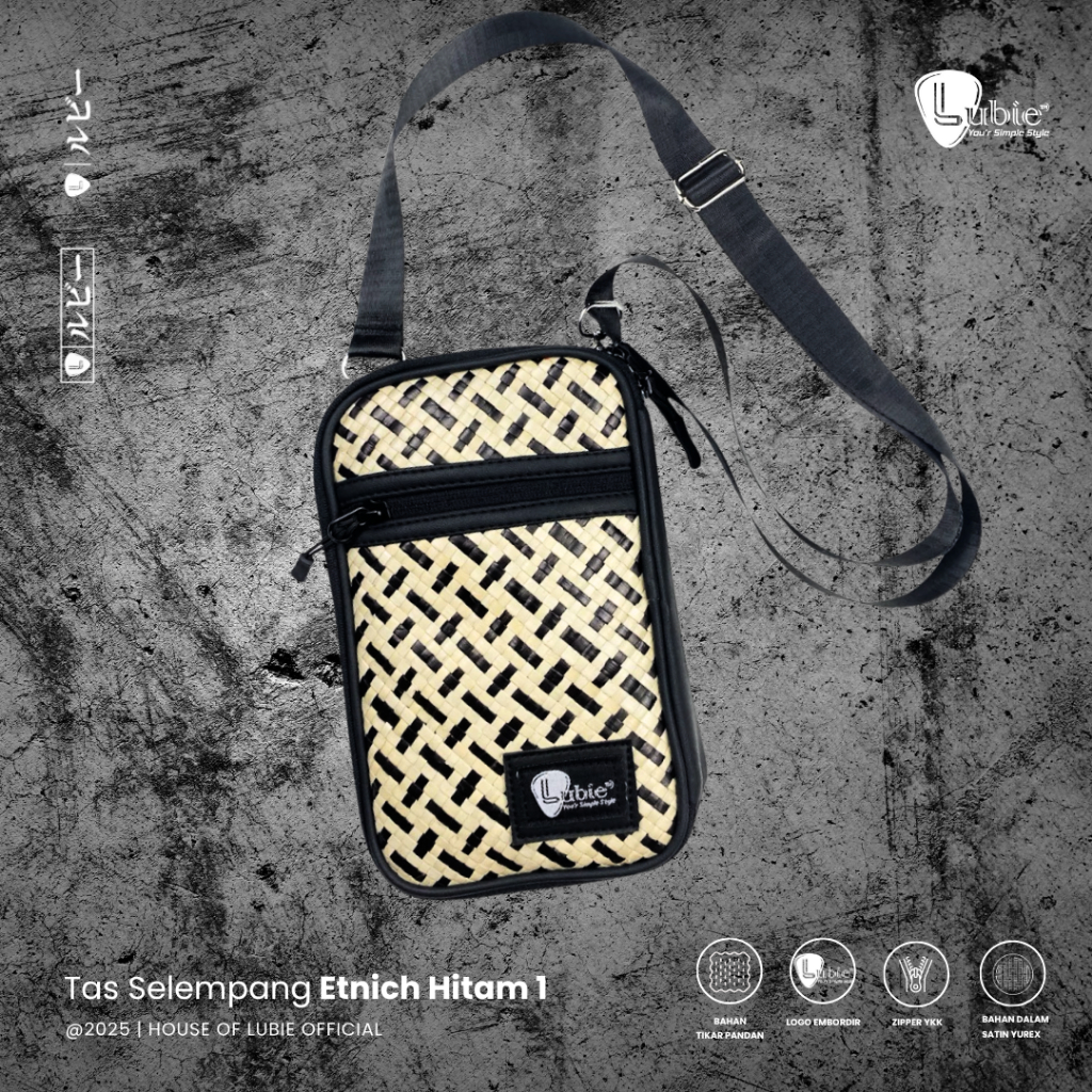 LUBIE Tas Selempang Etnic Tas Tikar Pandan Tas Tradisional Tas Anyam Kalimantan
