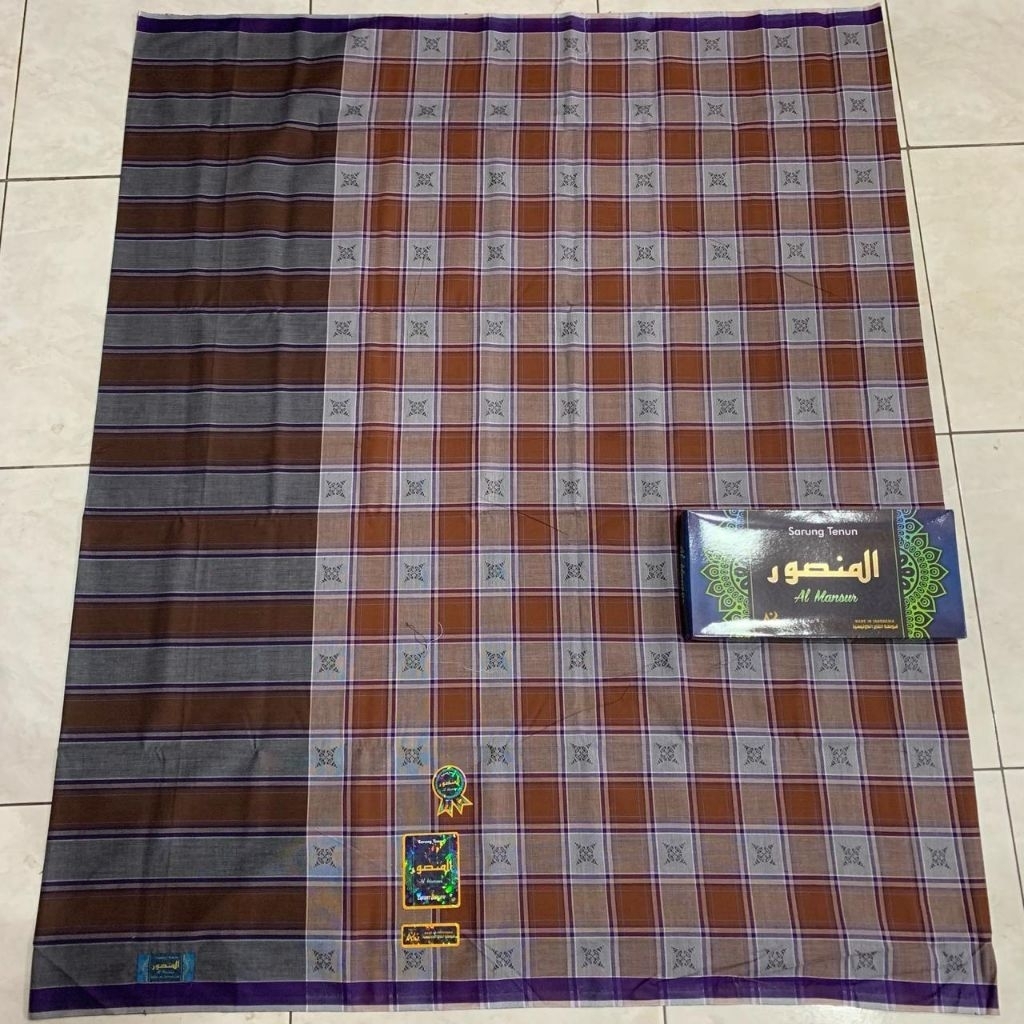 Al Mansur , Sarung Pria Dewasa Al Mansur Motif Kotak-kotak , Sarung Pria