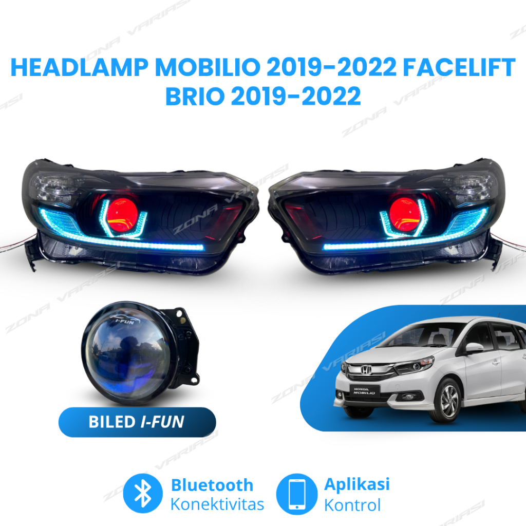 Headlamp Biled Brio Mobilio Facelift 2019 2022 RGB Lampu Depan Mobil Brio Mobilio Head Lamp PNP