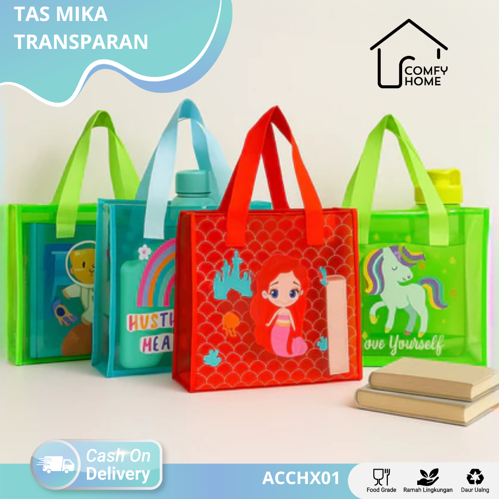 

Tas Mika Transparan, tas ulang tahun, Tas hampers / Tas Mika Transparan Tas Ulang Tahun Souvenir Hampers Ultah / Goodie Bag Ulang Tahun ACCHP01