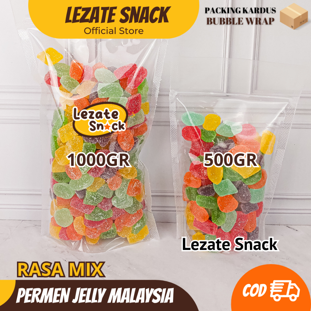 

Permen Jelly Malaysia 1KG Rasa Buah Kiloan Murah Enak Manis / Permen Jelly Halal Fruit Kiloan / Permen Jeli Yupi Murah Lezate Snack SEDAP SNACK