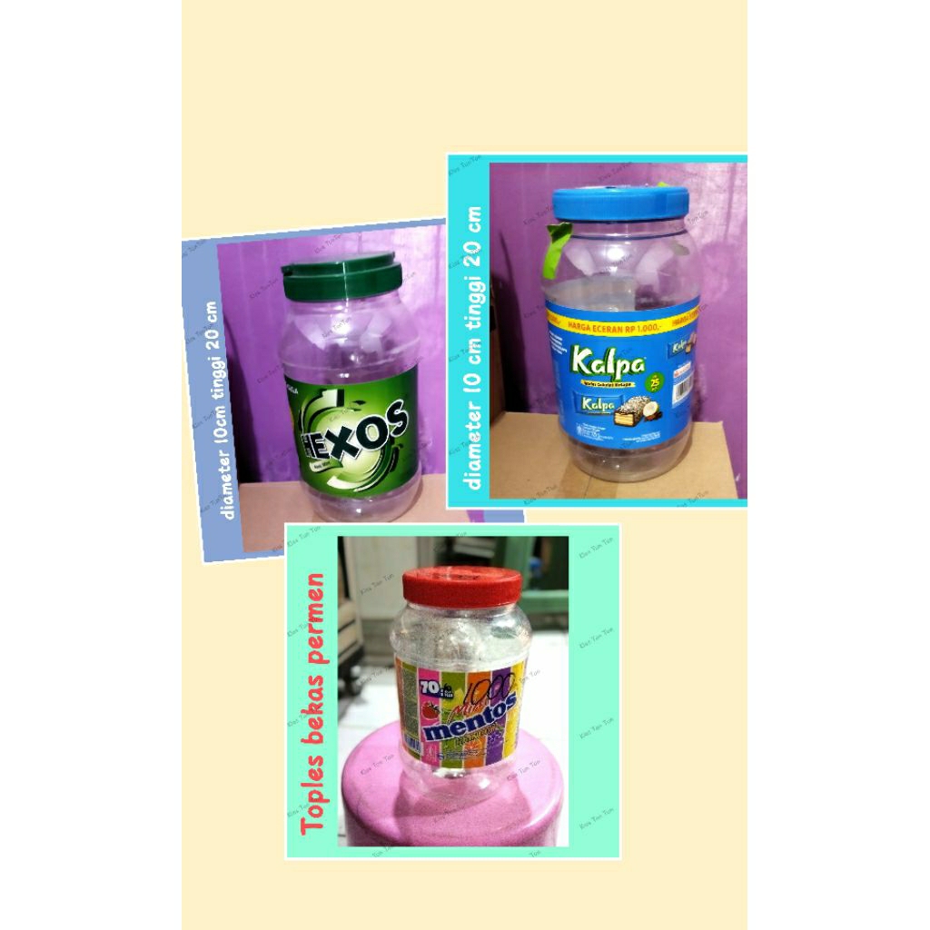 Toples kosong bekas wadah permen/snack