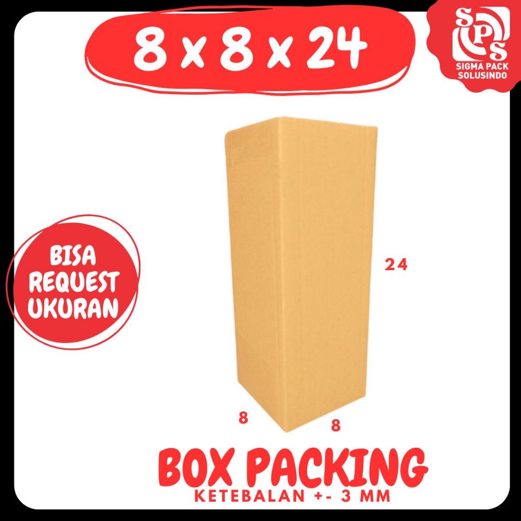 

Kardus 8x8x24 Box A1 Packing Botol Tumblr Gelas Kotak Kemasan Olshop Madu Dus Souvenir Zigma Shop