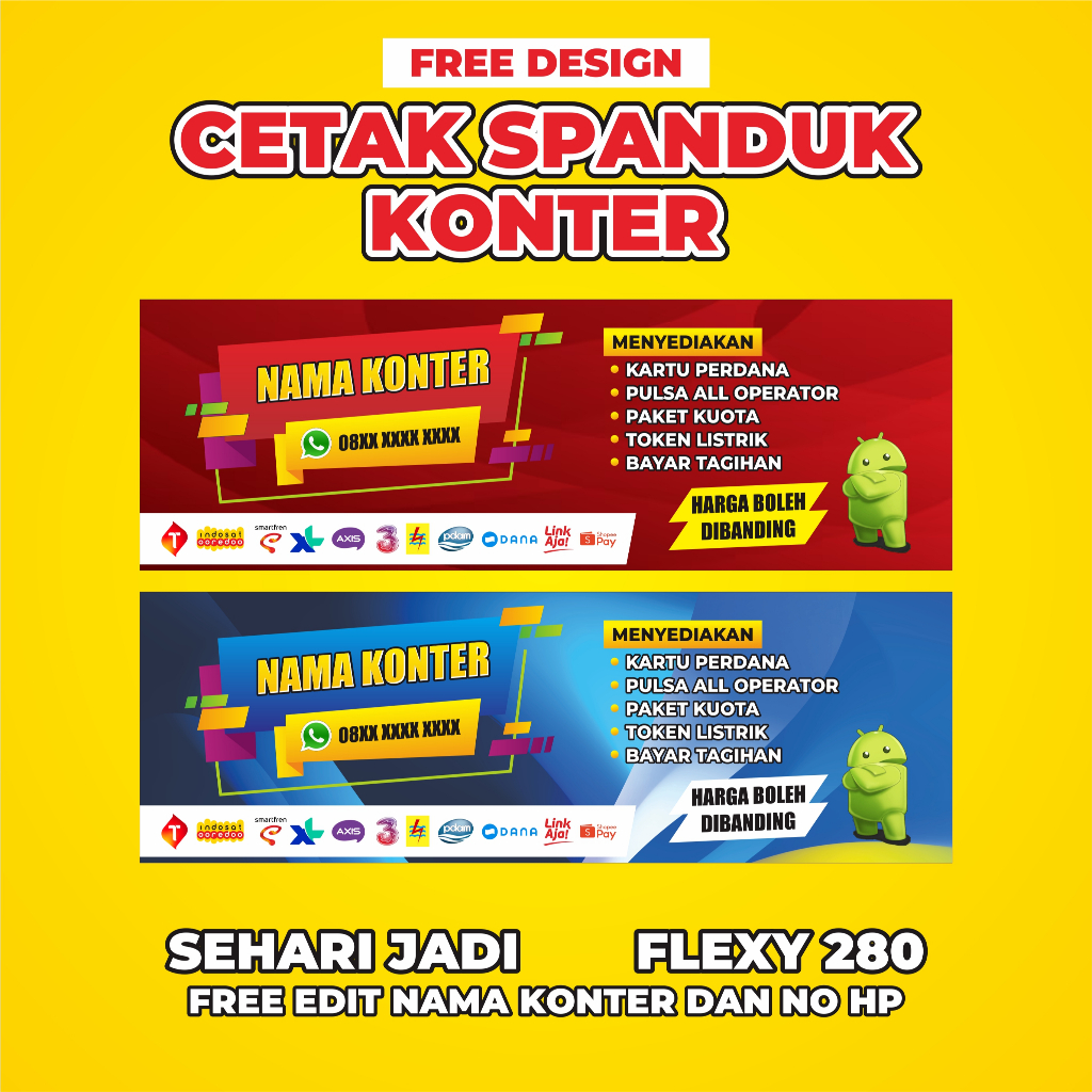 BANNER SPANDUK KONTER PULSA NEW DESAIN